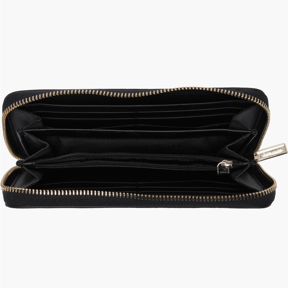 kate spade Staci Continental Two-Tone Black and Blush Zip-Around Wallet - Picture 4 of 4